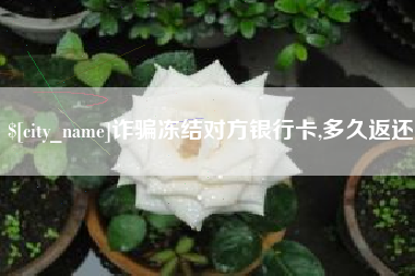 衡东诈骗冻结对方银行卡,多久返还