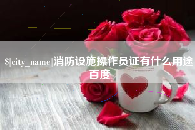 衡东消防设施操作员证有什么用途百度