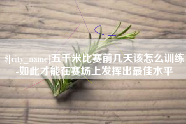 衡东五千米比赛前几天该怎么训练-如此才能在赛场上发挥出最佳水平