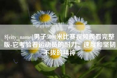 衡东男子5000米比赛视频观看完整版-它考验着运动员的耐力、速度和坚韧不拔的精神