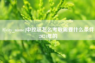 衡东中控证怎么考取需要什么条件2024年的