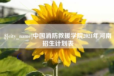 衡东中国消防救援学院2021年河南招生计划表