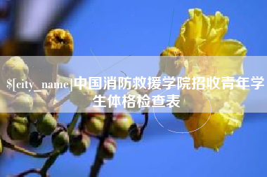 衡东中国消防救援学院招收青年学生体格检查表